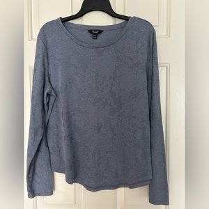 Simply Vera Vera Wang Blue Textured Tee. Size PXL.